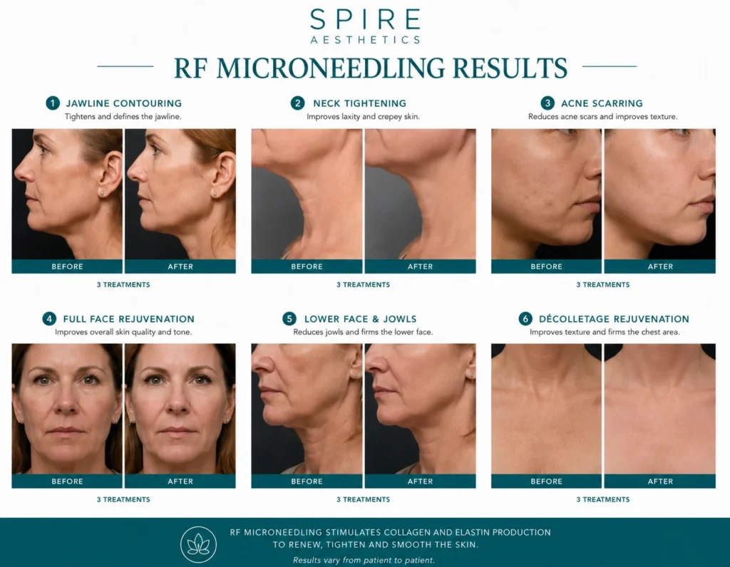 RF Microneedling Skin tightening Leatherhead results
